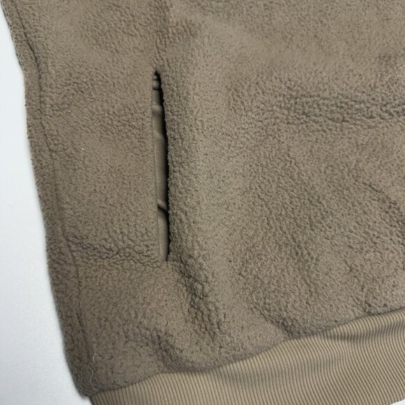 Alo Fleece Sweatshirt Jacket Medium 22.5x26.5 Brown Micro Sherpa Yoga - Picture 11 of 16